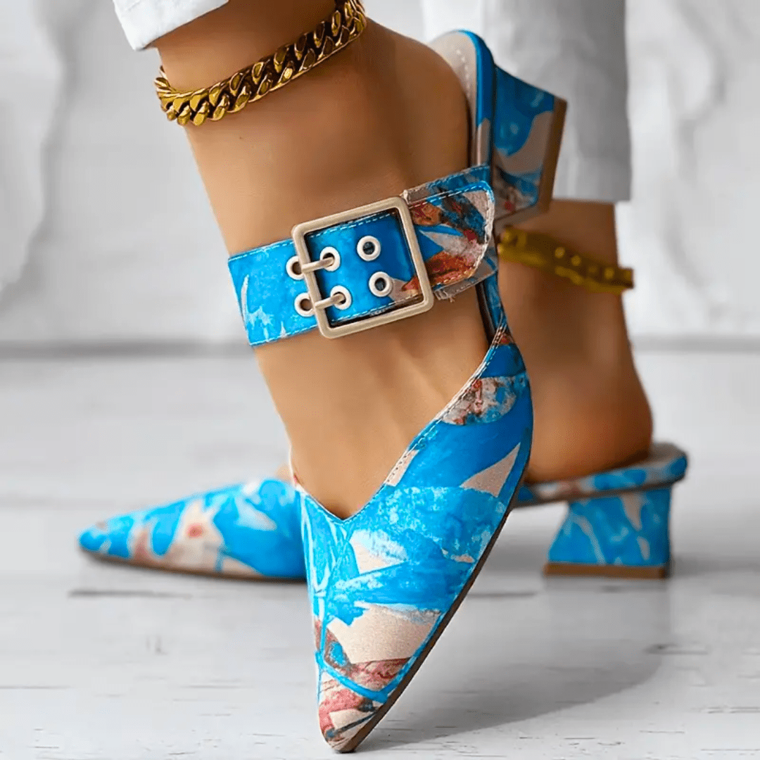 Blythe - Buckle Block Heel Mules