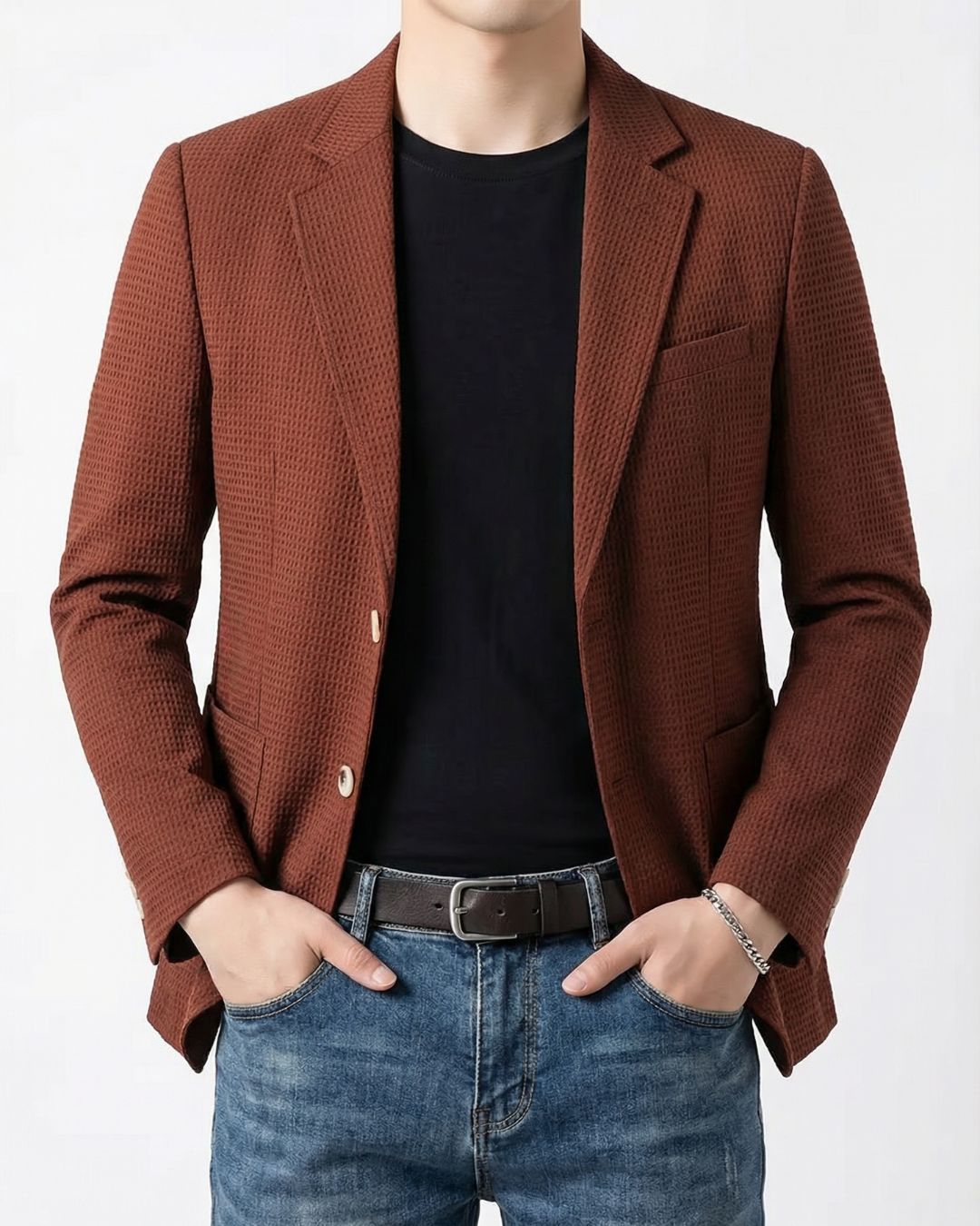 GEORGE | WAFFLE-KNIT TAILORED BLAZER