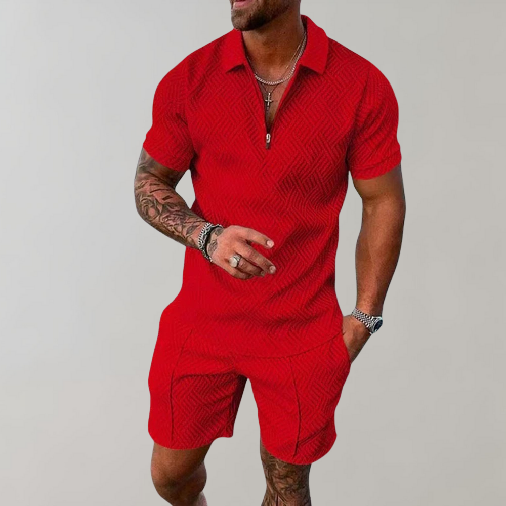 Magnus - Zip Polo Shorts Set