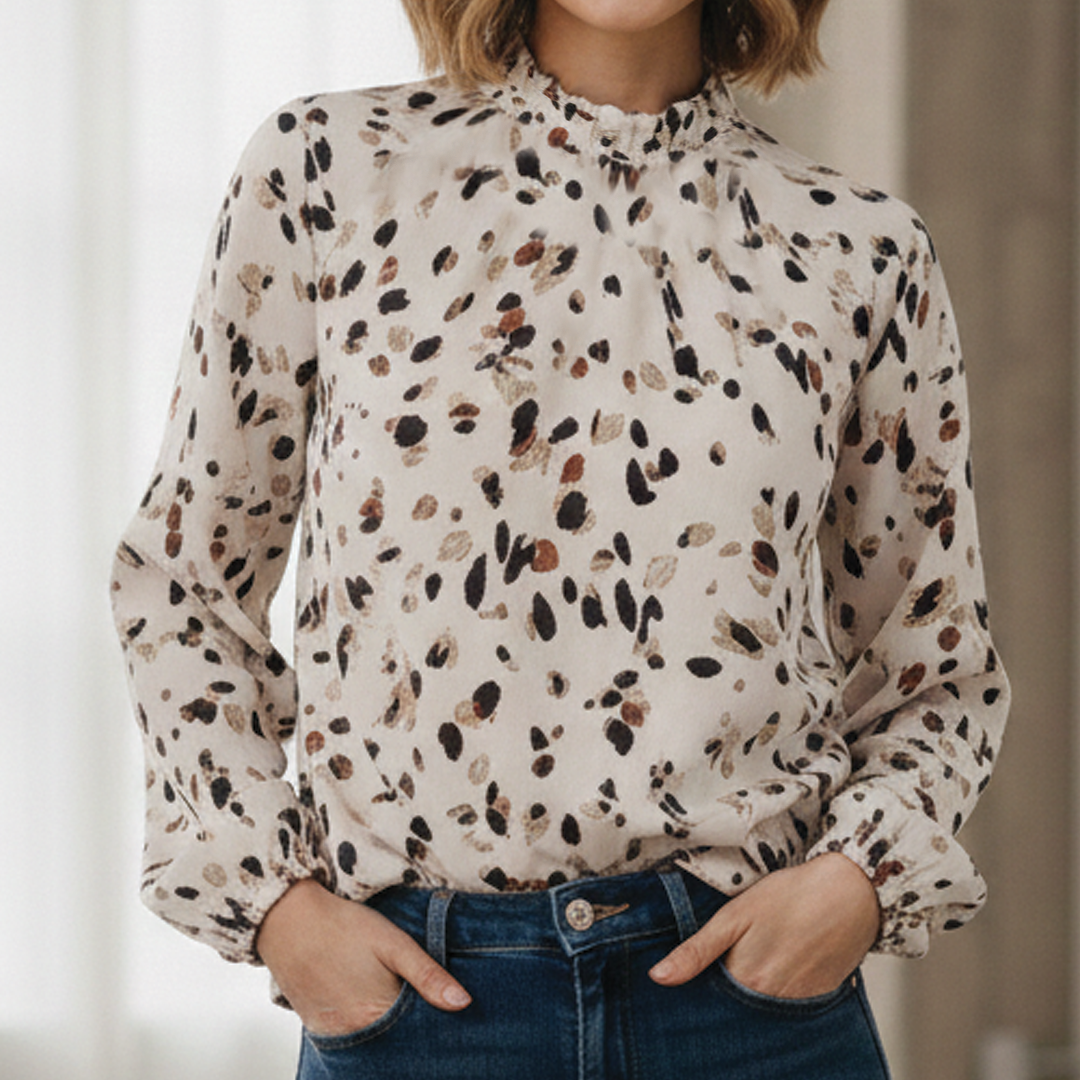 Bulma - Vintage bluse med flæser