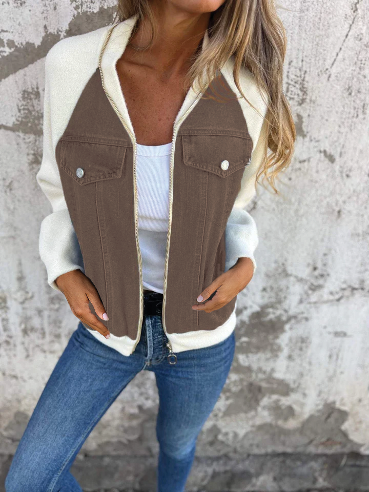 Carys - Zip-Up Denim Jacket