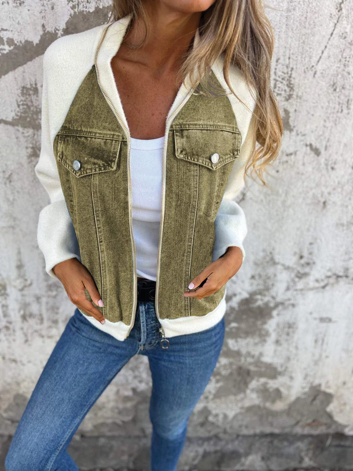 Carys - Zip-Up Denim Jacket