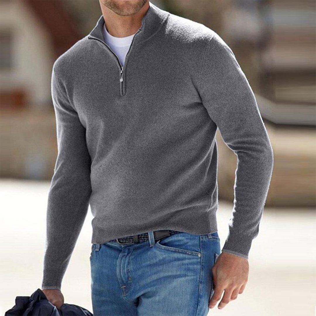 Corvex - Halvlynlås Sweater i Uld