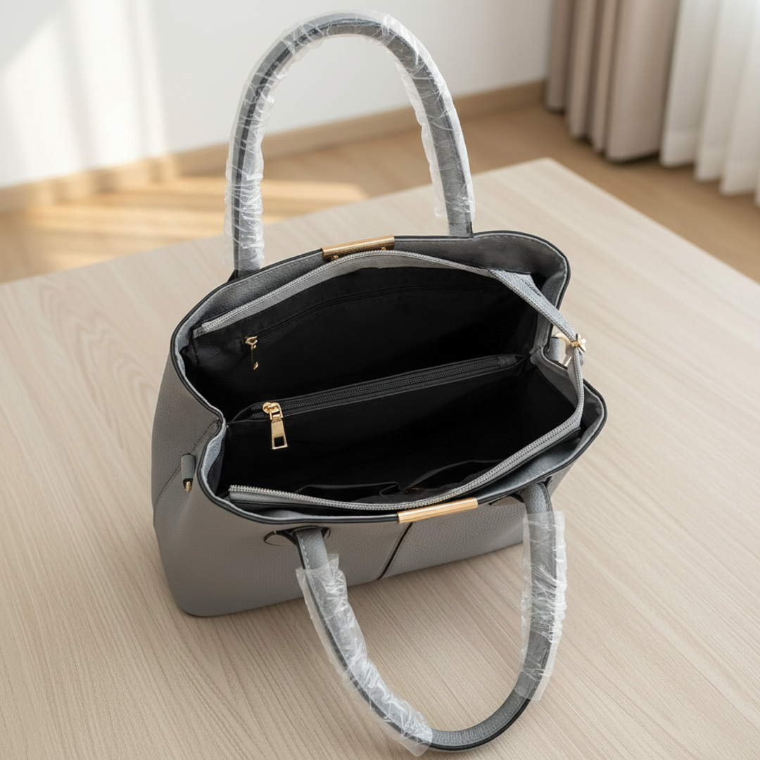 Delvire - Vegan Leather Structured Handbag