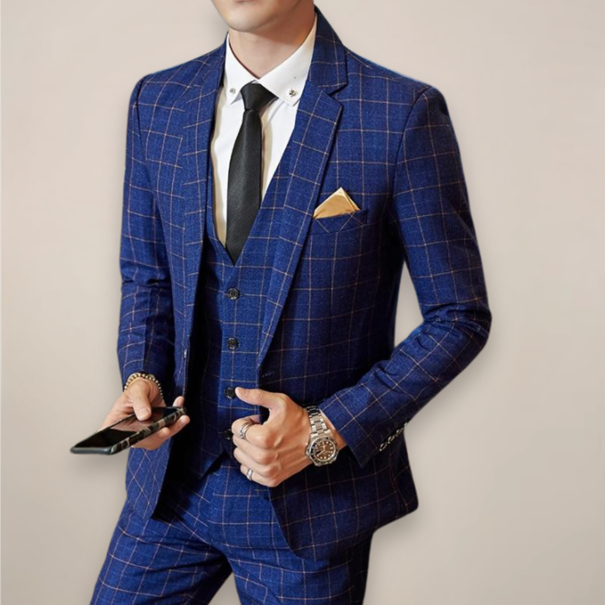 Chris | Men Spring Three Piece Plaid Suit