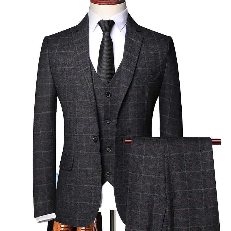 Fred | Men Spring Windowpane Plaid Suit Set