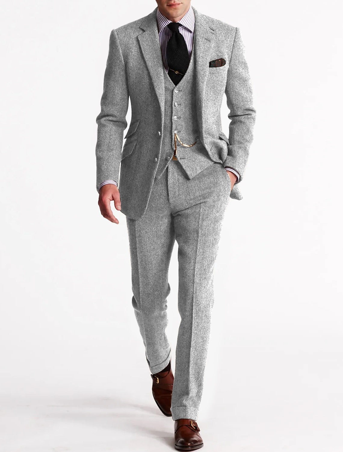 Clark | Men’s Spring Three-Piece Tweed Tuxedo Suit