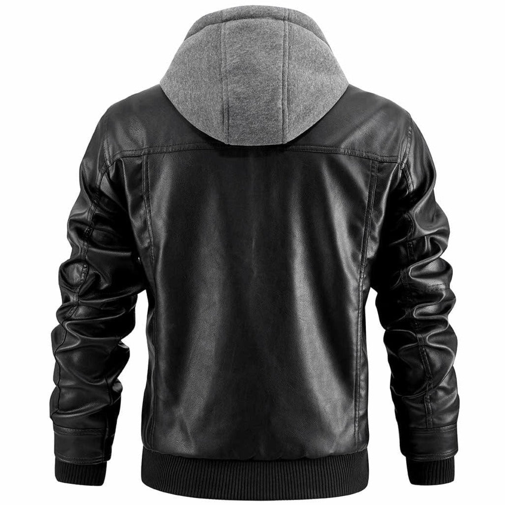 Jorvin - Vegan Leather Hooded Jacket