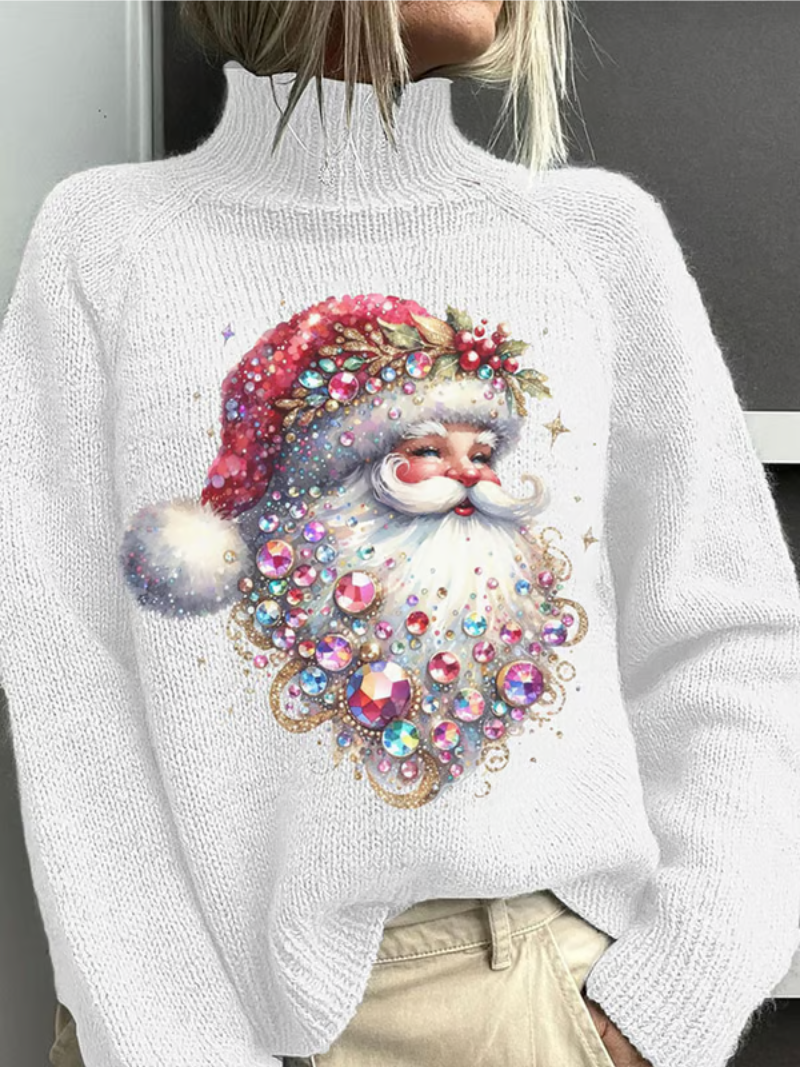 Noor - Christmas Sweater with Sparkling Santa