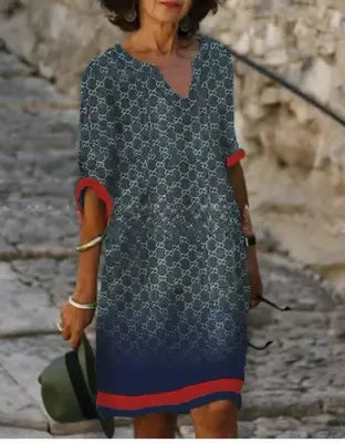 Hailey | Vestido midi floral con cuello en V para mujer