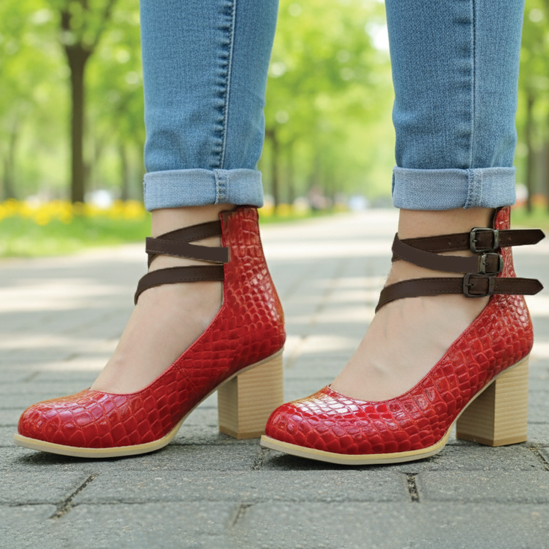 Rhea - Block Heel Ankle Shoes