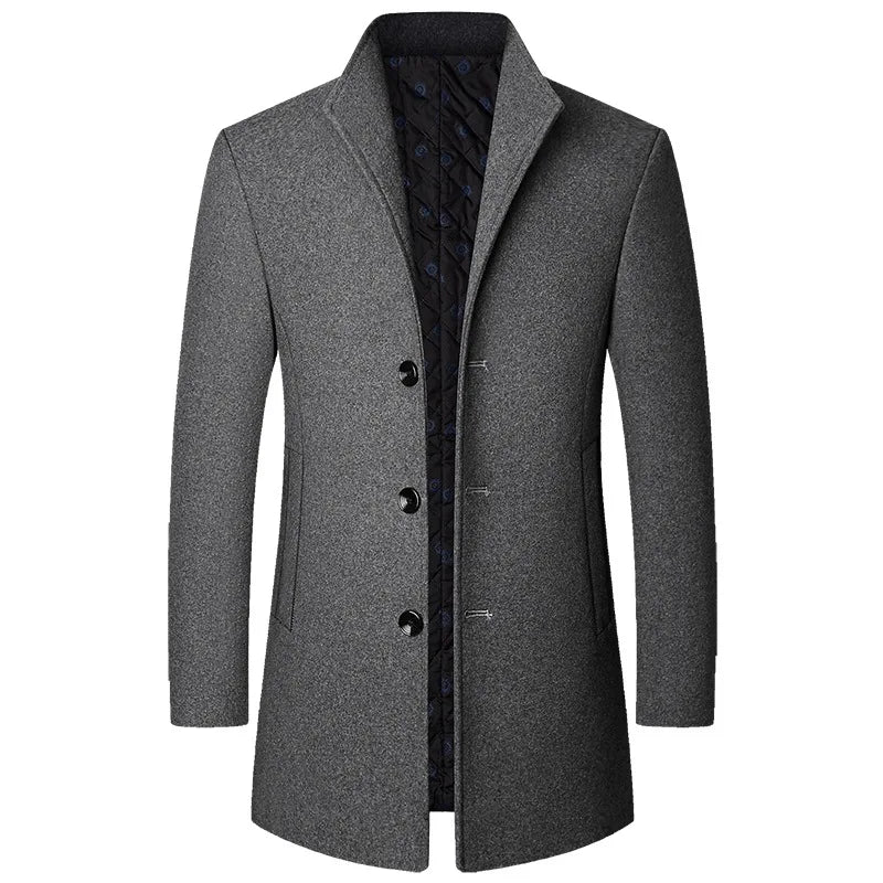 Mason | Men’s Sophisticated Long Overcoat With Buttons