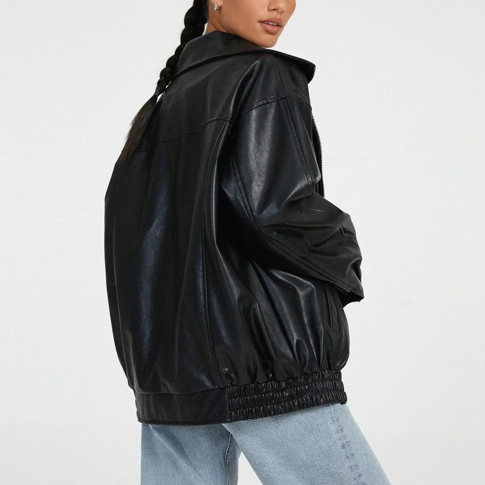 Kristal - Chaqueta de cuero extragrande