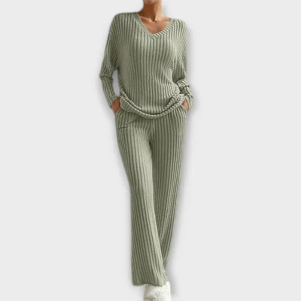 Ribbed knit lounge set