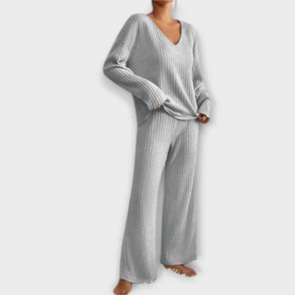 Ribbed knit lounge set