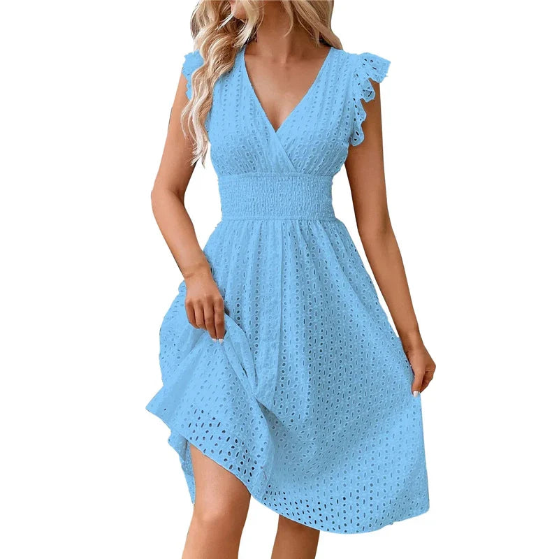 Nelira - V-Neck Summer Dress