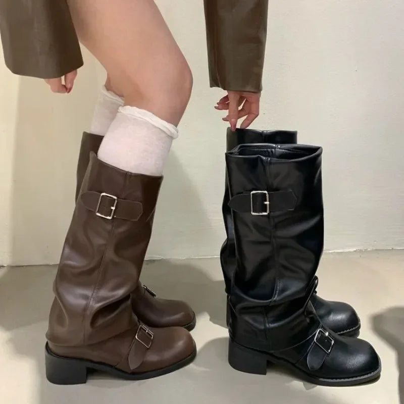 Juno - Knee-High Platform Boots
