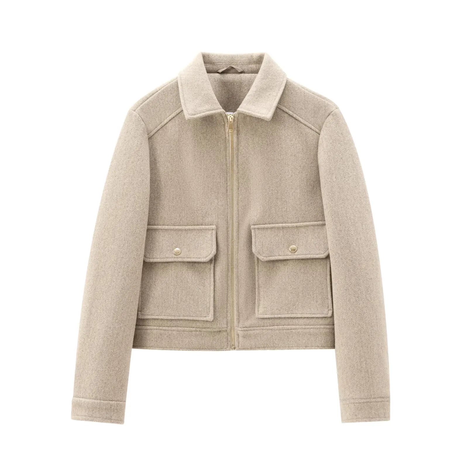 Emily | Women’s Zippered Wool Bomber Jacket