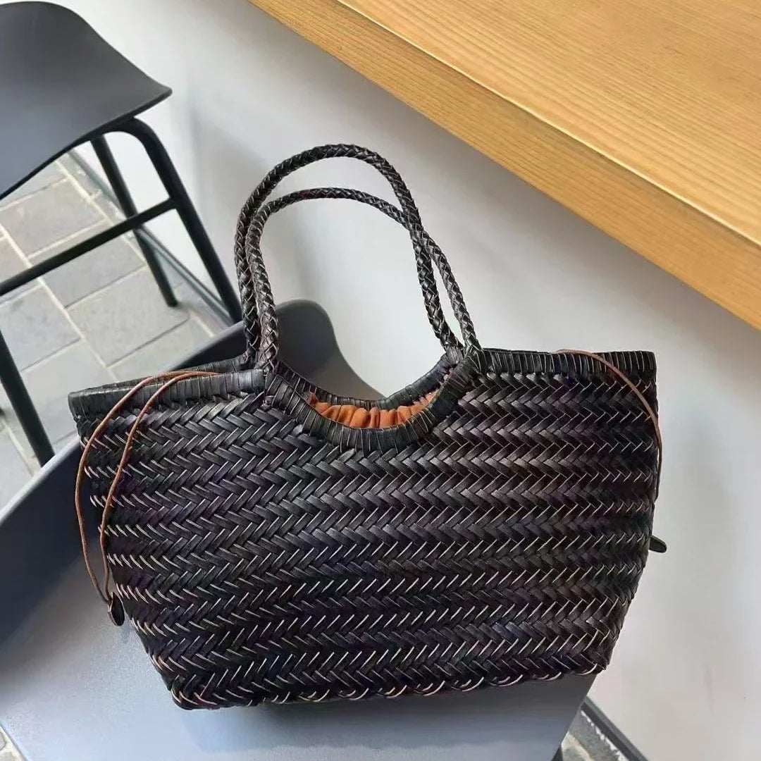 Olyviae - Leather Woven Tote Bag