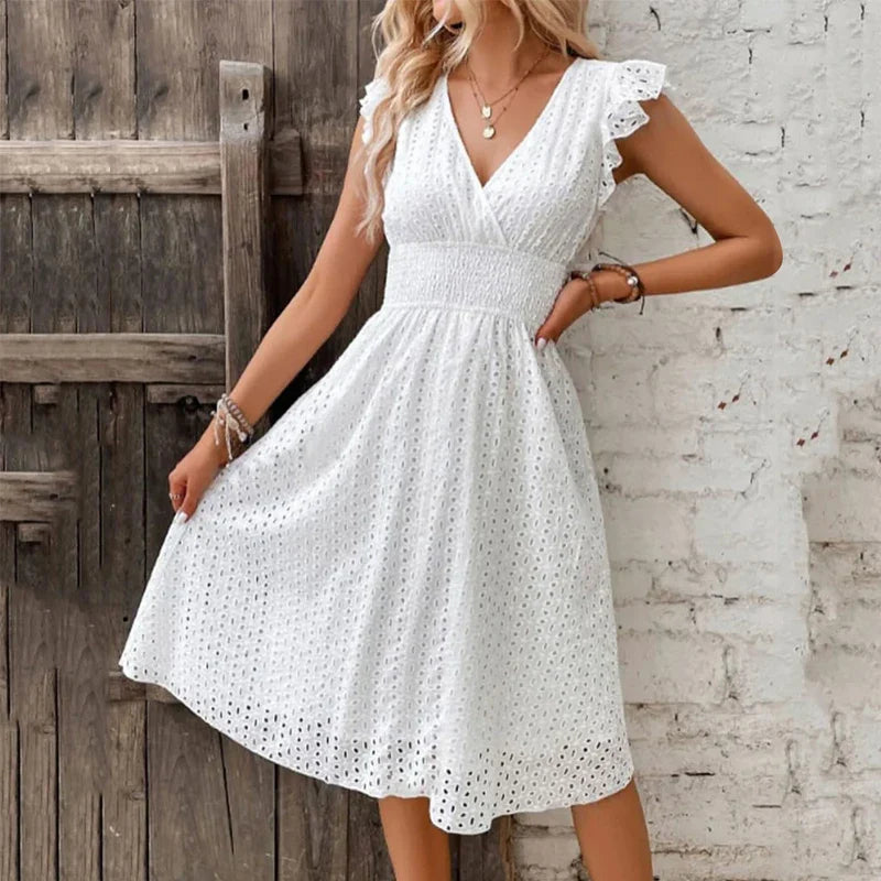 Nelira - V-Neck Summer Dress
