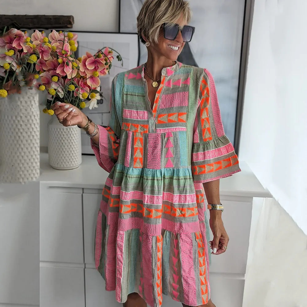 Kivelle - Boho Patch Midikjole
