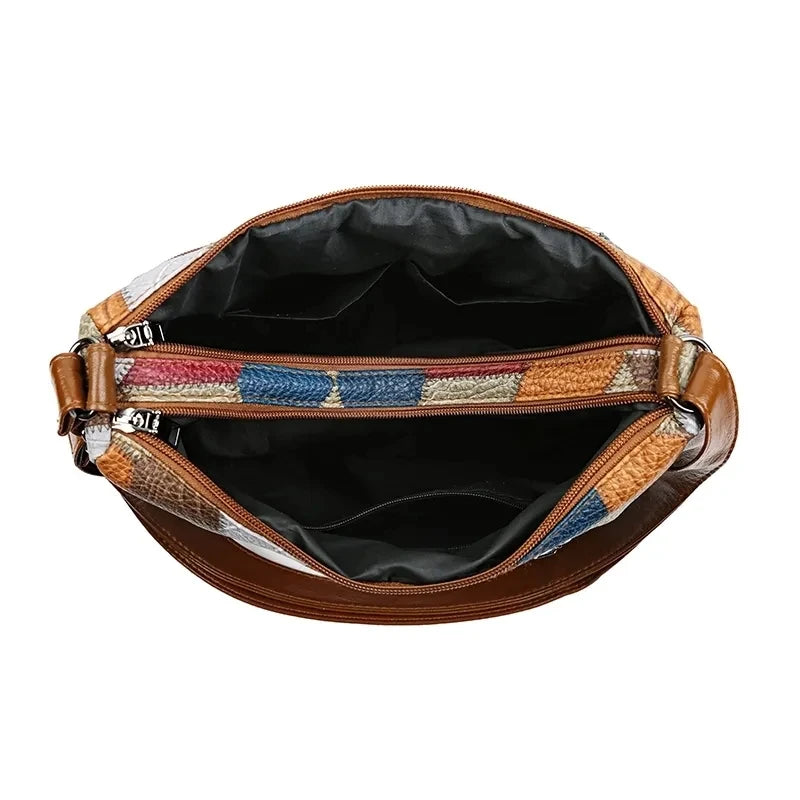 Norixa - Vegan Leather Patchwork Shoulder Bag