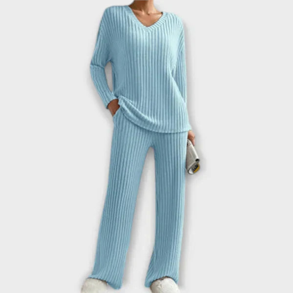 Ribbed knit lounge set