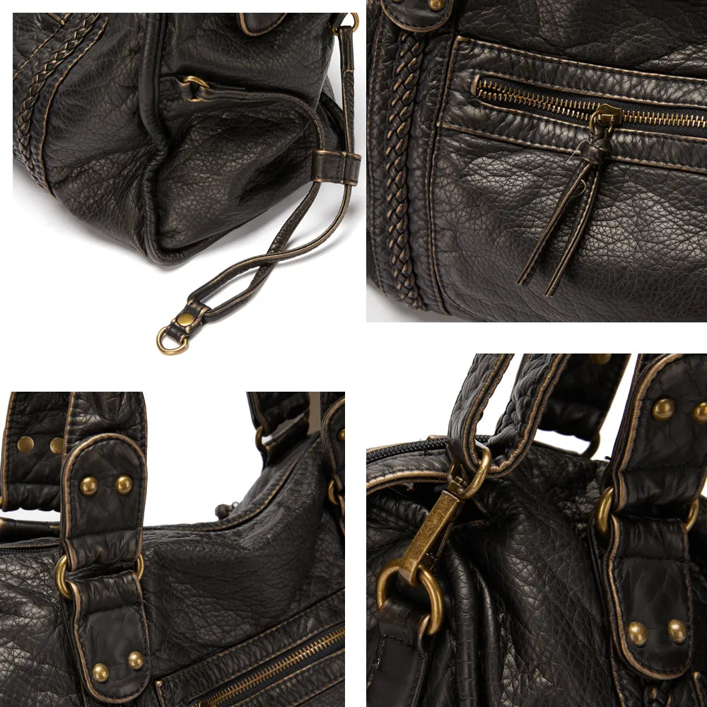 Pavira - Vegan Leather Structured Shoulder Handbag