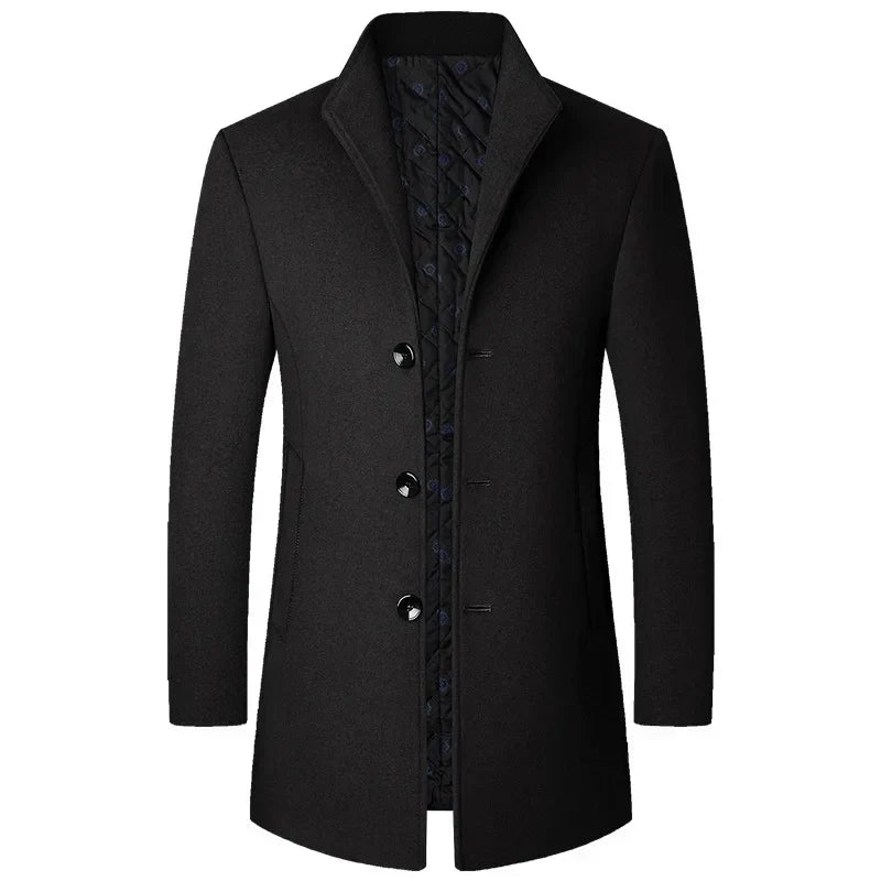 Mason | Men’s Sophisticated Long Overcoat With Buttons