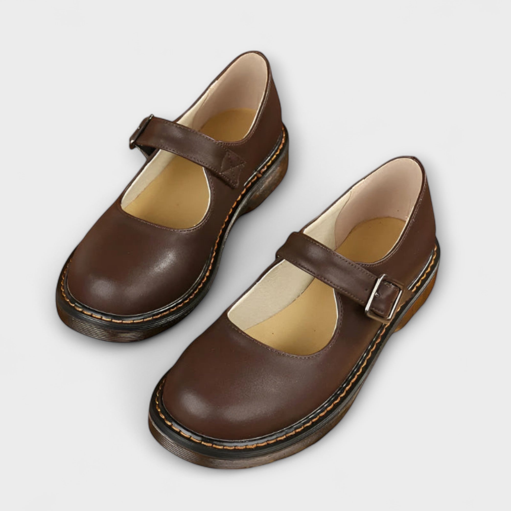 Women's Vintage Mary Jane Shoes – Classic Leather Shoes with Straps &amp; Comfort Sole