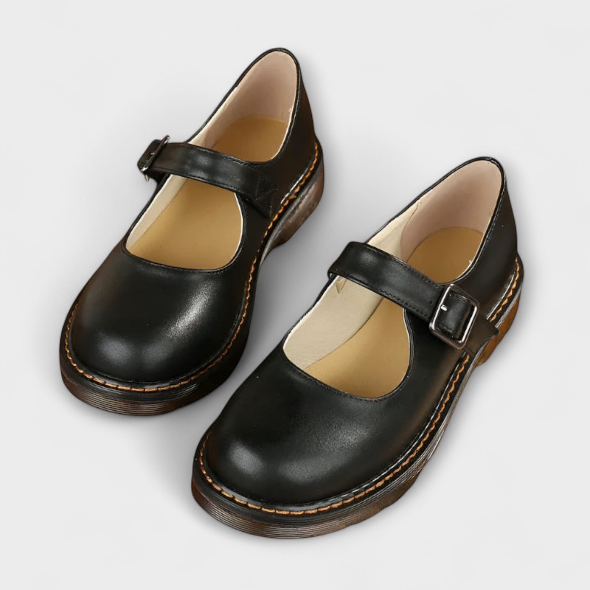 Women's Vintage Mary Jane Shoes – Classic Leather Shoes with Straps &amp; Comfort Sole