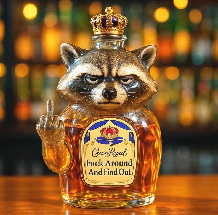 Whiskey Bottle — Raccoon Rebel Edition