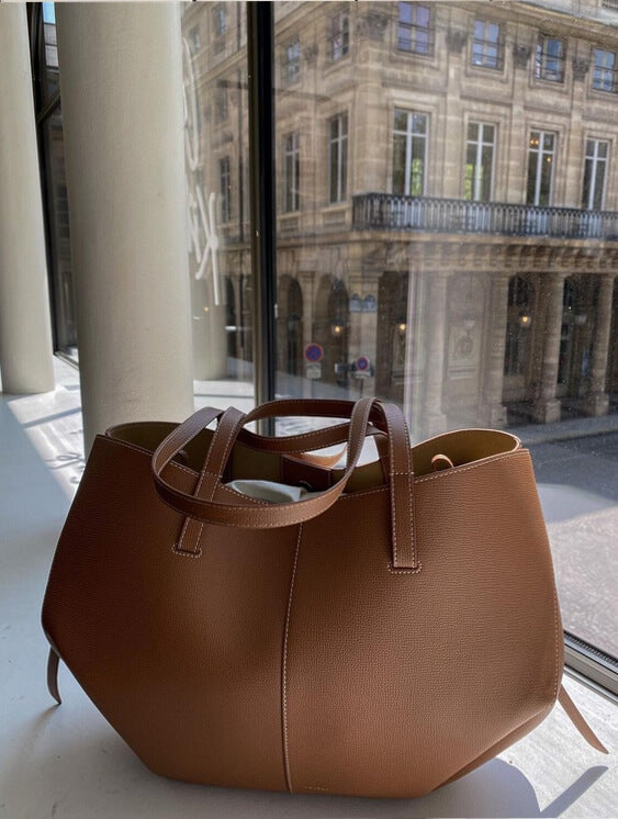 Enzira - Oversized Structured Leather Tote