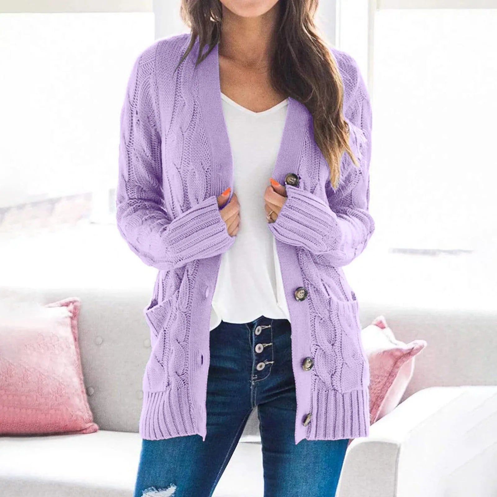 Izza - Knit Button Cardigan