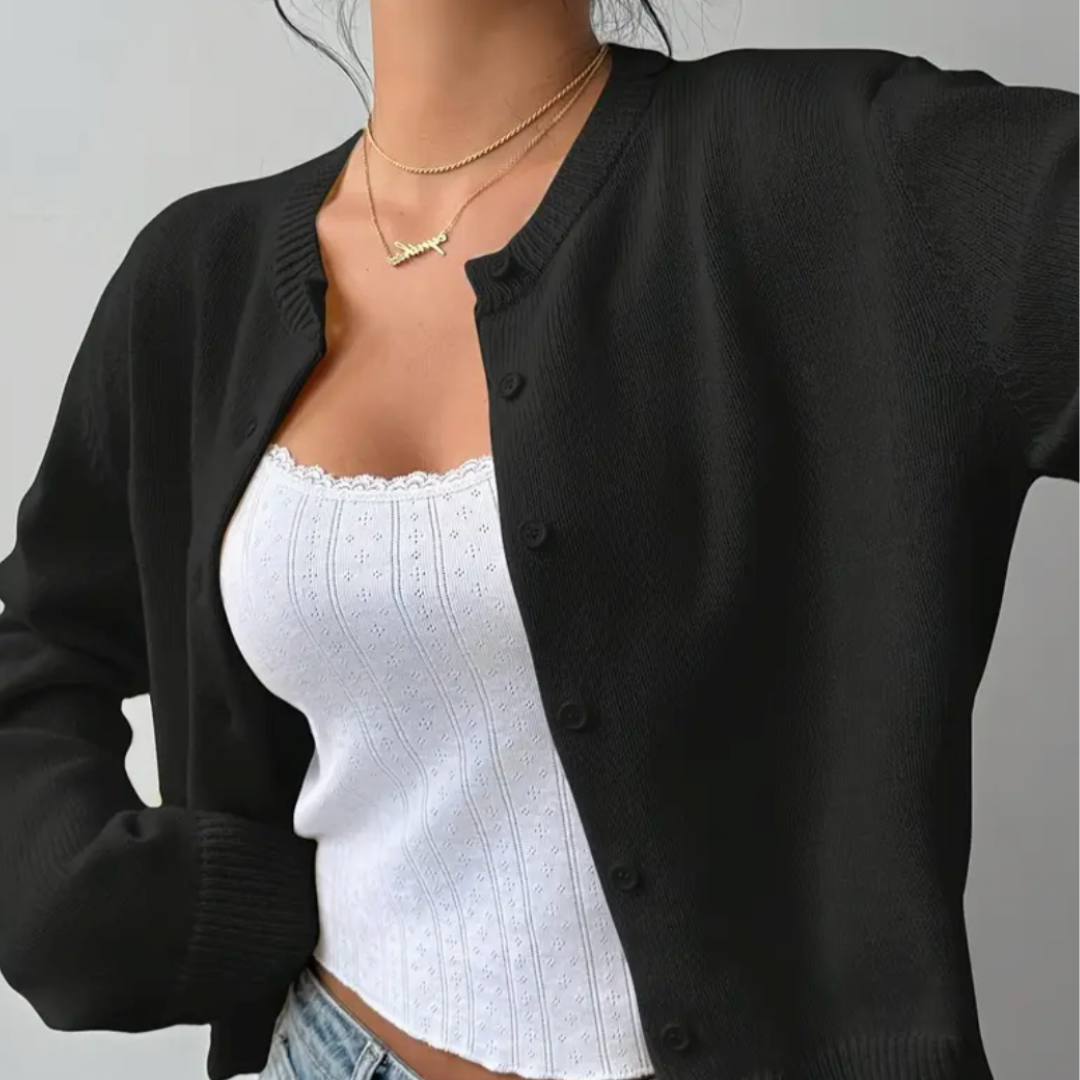Fiona | Women’s Spring Cropped Button Cardigan