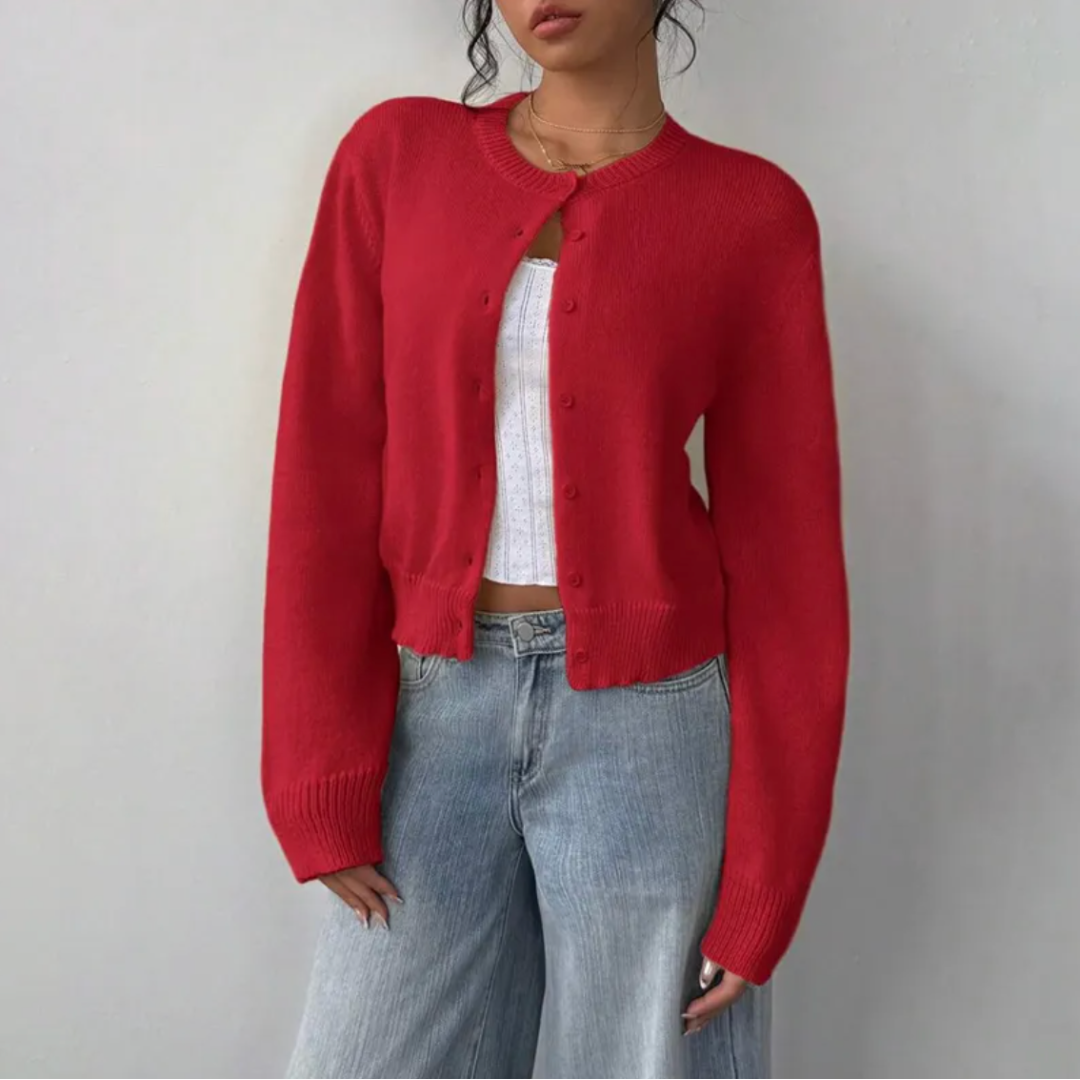 Fiona | Women’s Spring Cropped Button Cardigan
