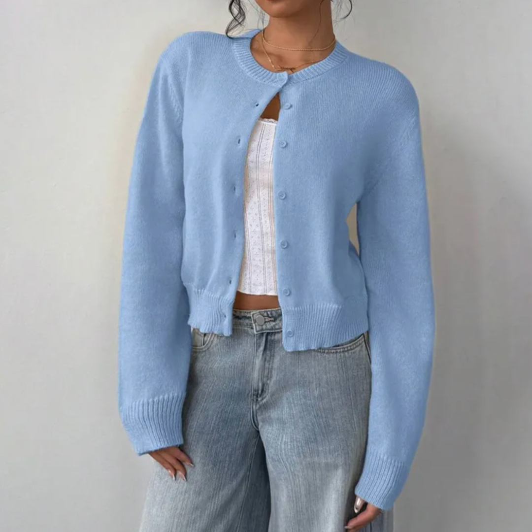 Fiona | Women’s Spring Cropped Button Cardigan