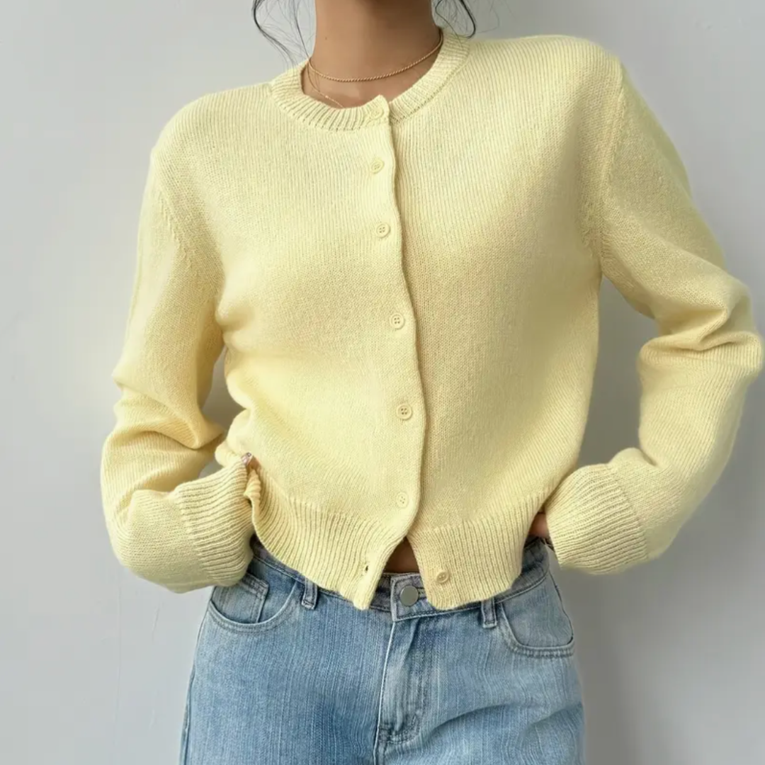 Fiona | Women’s Spring Cropped Button Cardigan