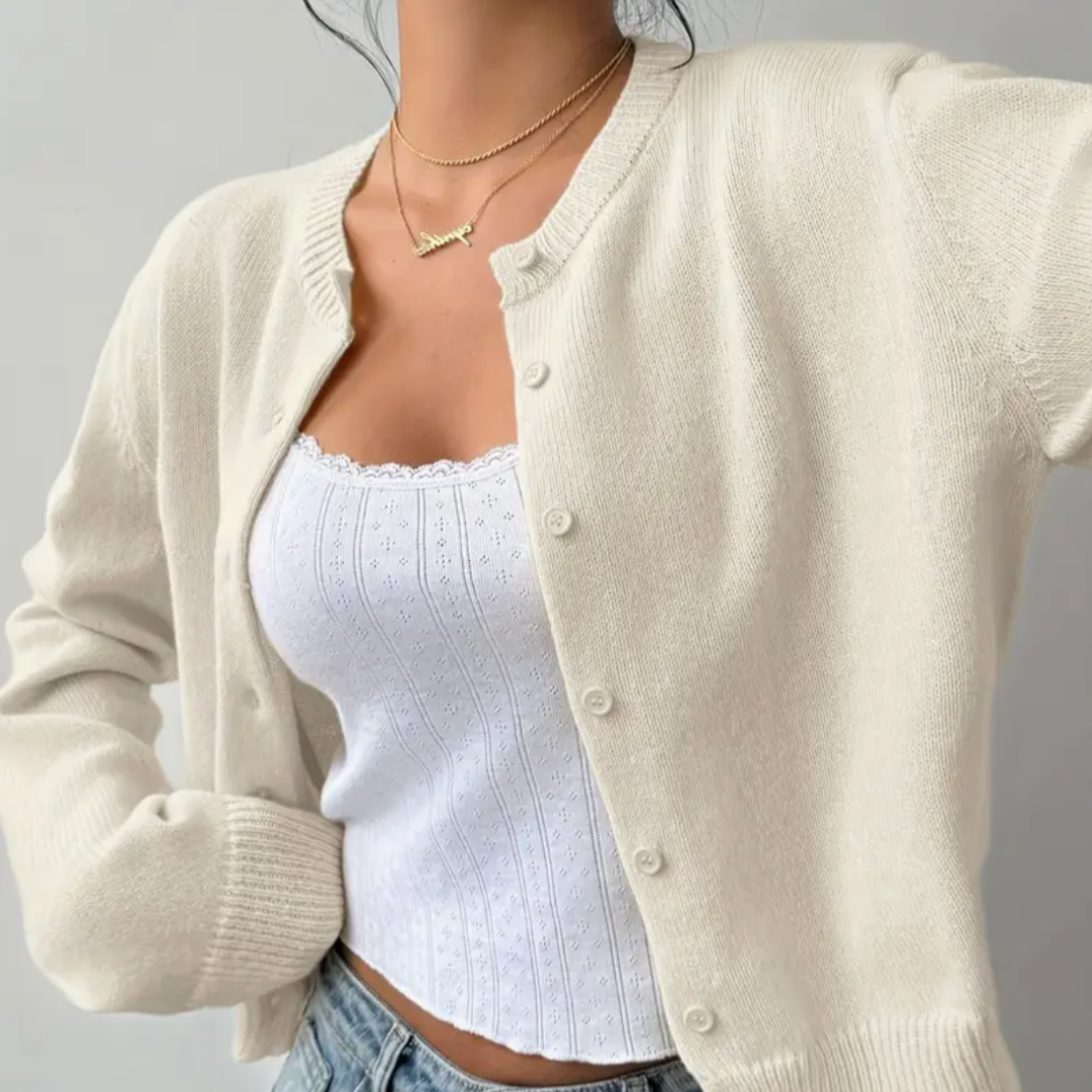 Fiona | Women’s Spring Cropped Button Cardigan