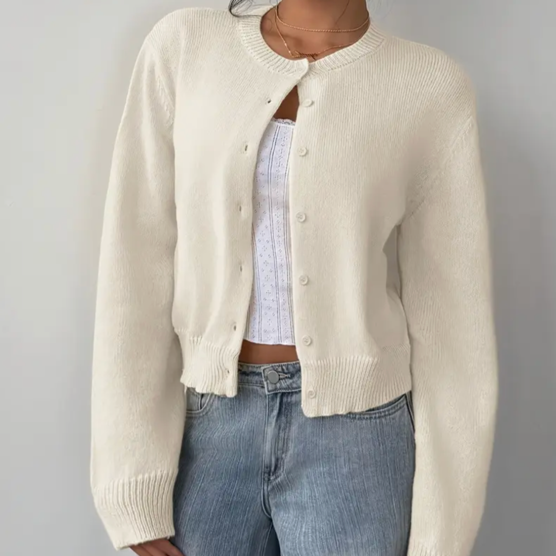 Fiona | Women’s Spring Cropped Button Cardigan