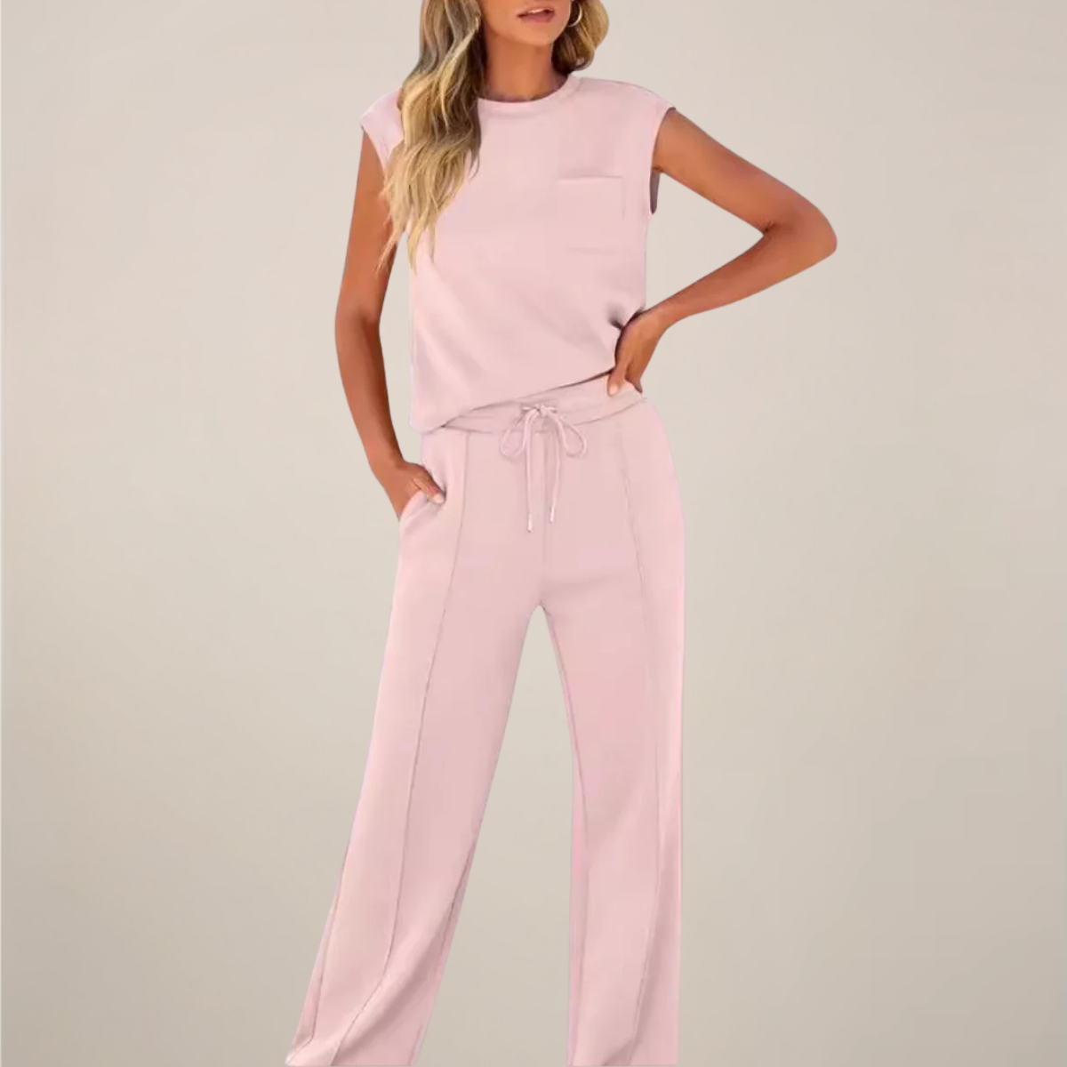 Charlotte | Women’s Spring Drawstring Relaxed Pants Set