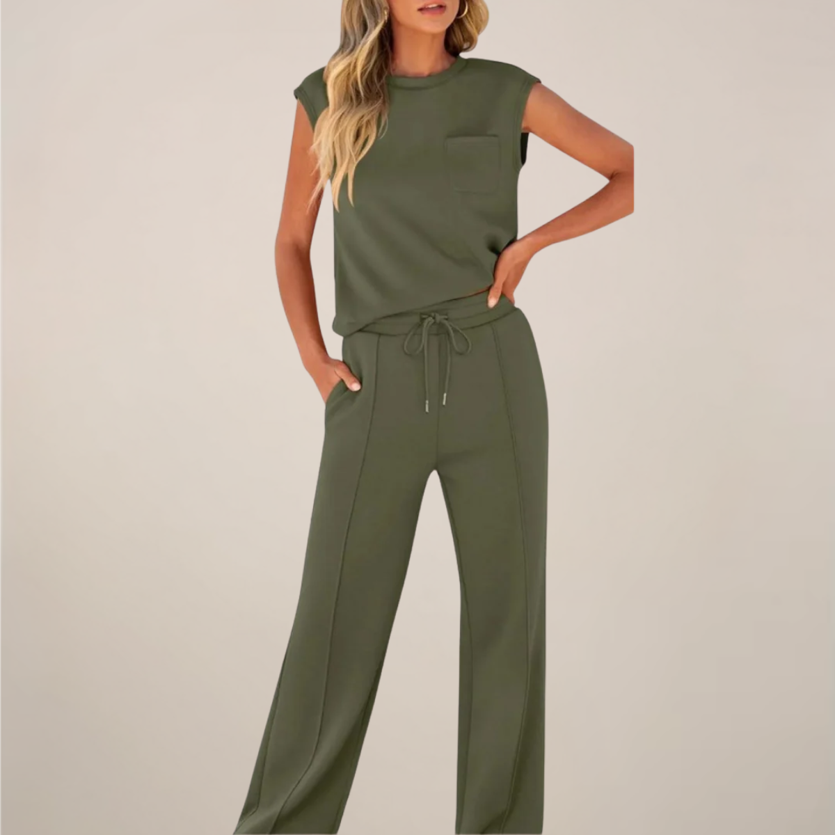 Charlotte | Women’s Spring Drawstring Relaxed Pants Set