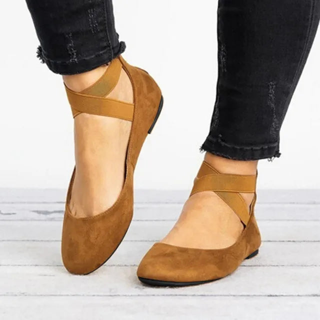 Olivia | Women’s Spring Cross-Strap Ballet Flats