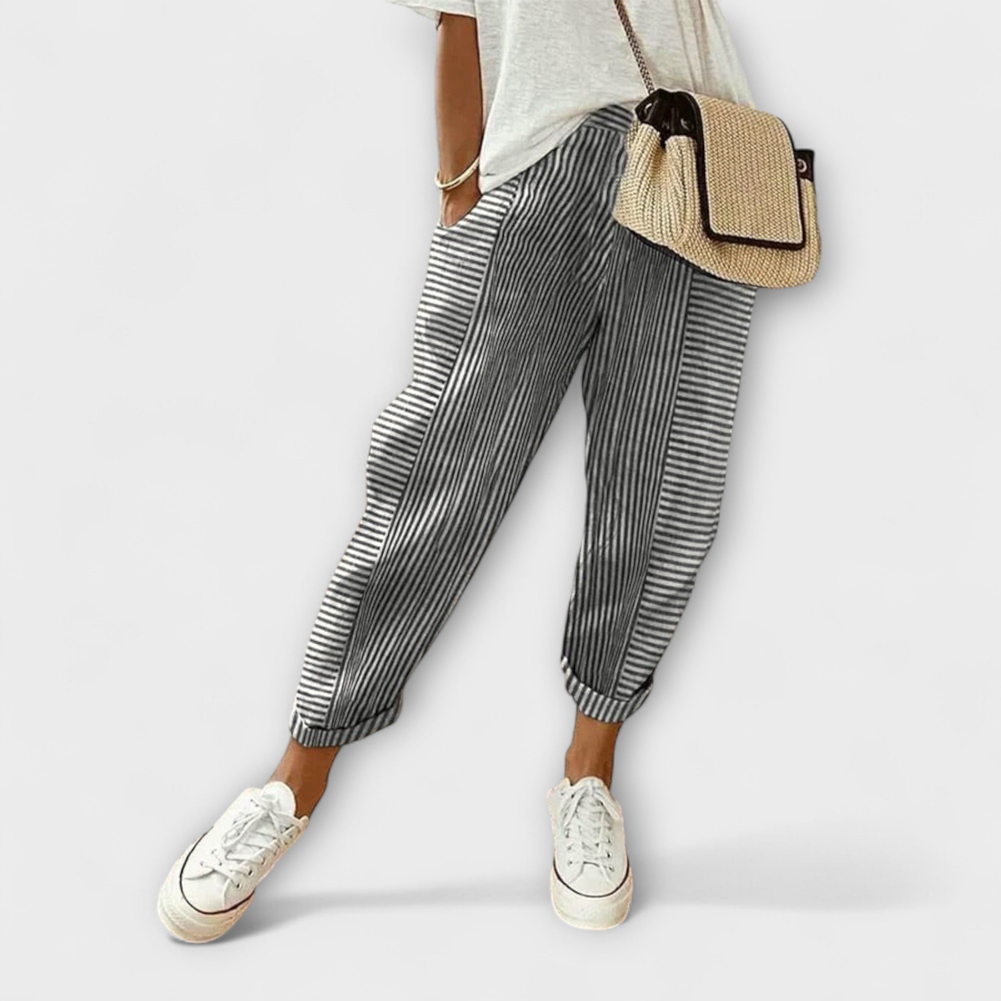 Sanne - Comfortable striped trousers