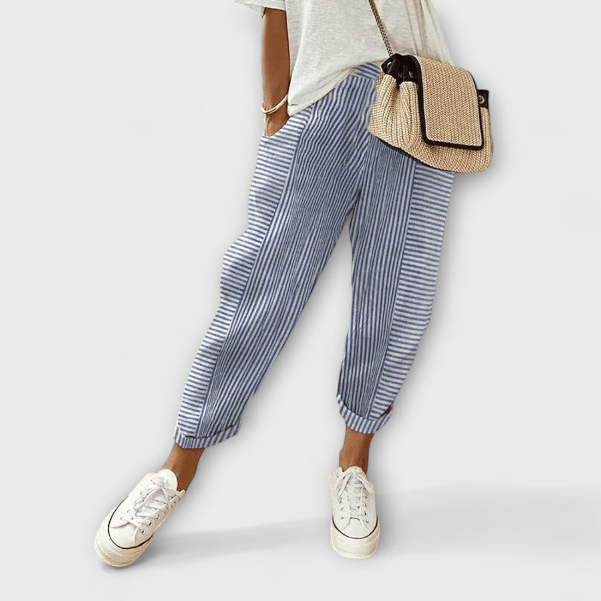 Sanne - Comfortable striped trousers