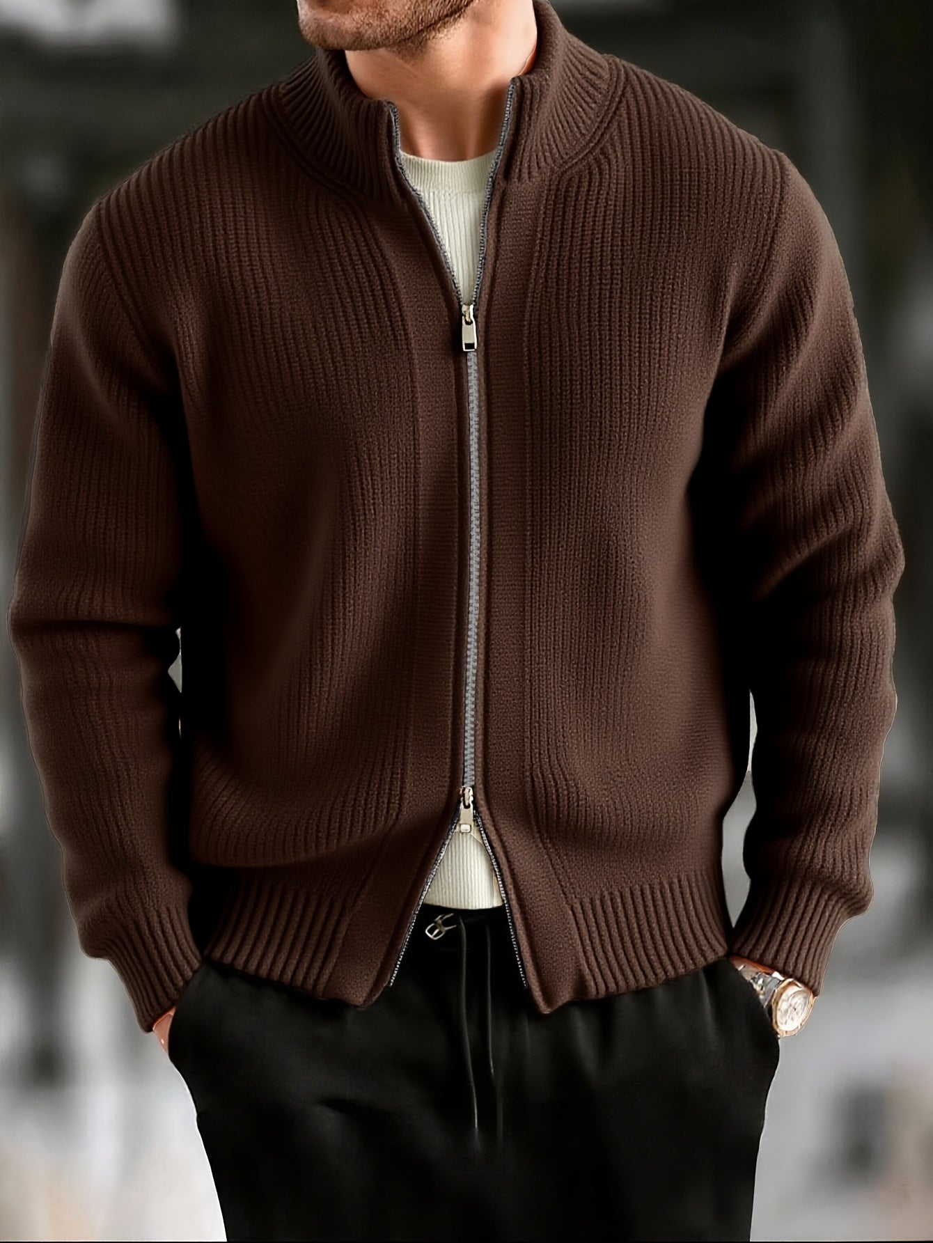 HENRY | CHUNKY V-NECK KNIT CARDIGAN