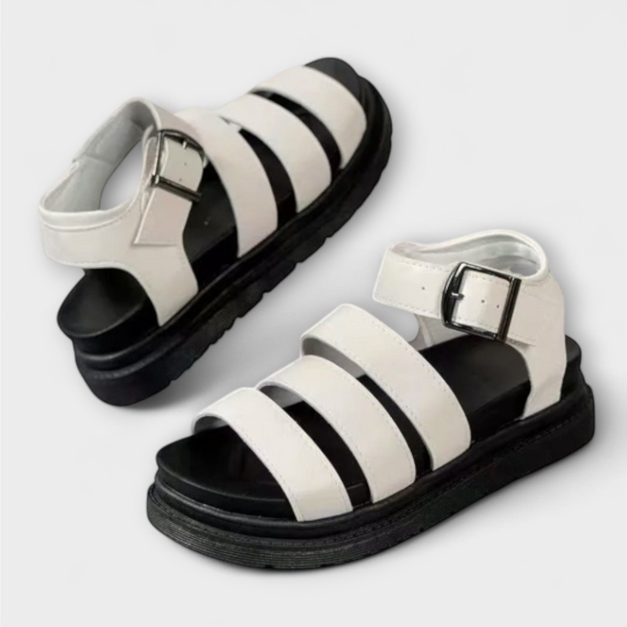 Renee – Sandals with multiple straps and buckle
