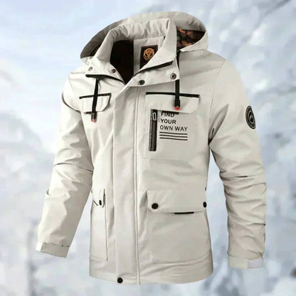 Clásica Chaqueta Acolchada para Hombre Impermeable Con-Capucha Cortavientos