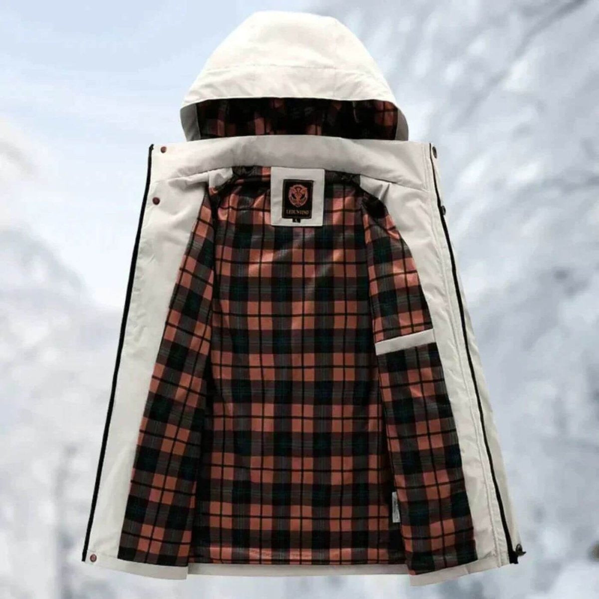 Clásica Chaqueta Acolchada para Hombre Impermeable Con-Capucha Cortavientos