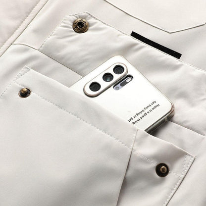 Clásica Chaqueta Acolchada para Hombre Impermeable Con-Capucha Cortavientos